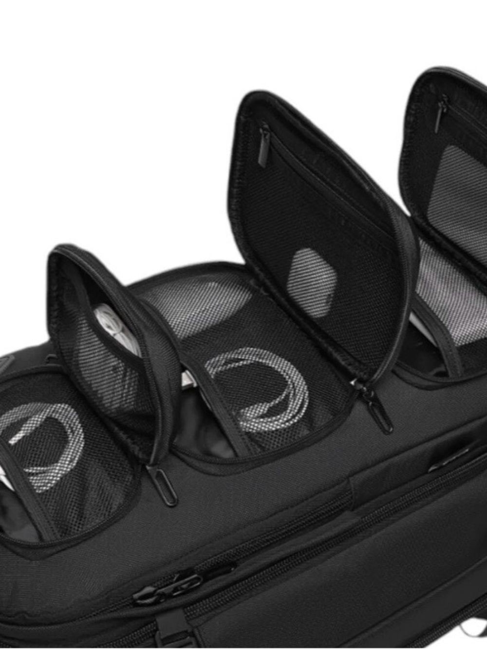 Veria Black Travel Backpack with laptop compartment and several organized pocket - Picture 6 of 8